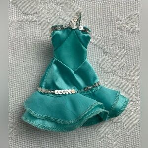 Mattel Barbie Kelly Shelly Party Dress Turquoise Blue Silver Sparkle Sequins